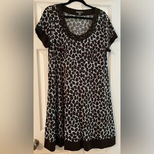 Apt. 9 Brown and Blue Floral Patterned Dress Size XL